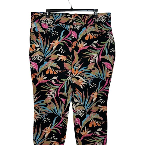 Terra & Sky Plus Size Womens Skinny Mid-Rise Pull-On Pants 2X (20W-22W) Tropical - Picture 11 of 13